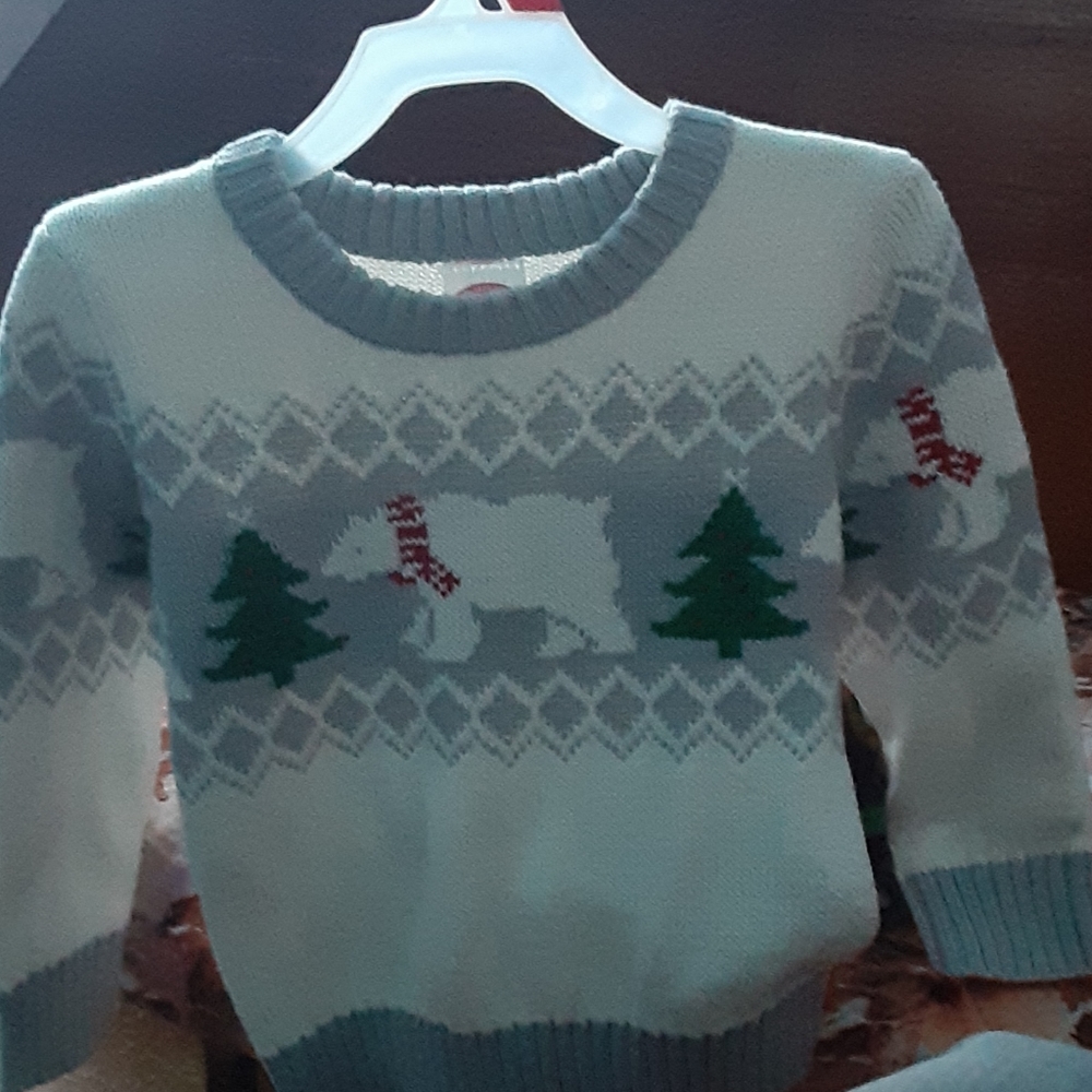 Knitted Polar Bear Holiday Sweater